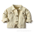 Male Denim Jacket Outfits Children's Casual Solid Color Long-Sleeved Denim Jacket Manufactory